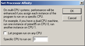 Prime95 processor affinity